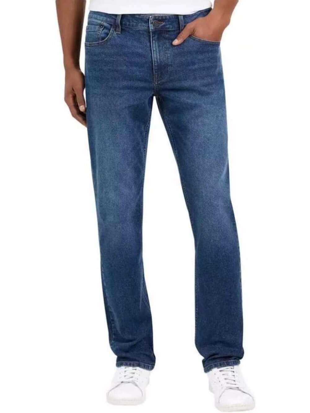 NWOT IZOD Men's 34x34 Blue Straight Fit Comfort Stretch Denim Jeans Cotton Blend